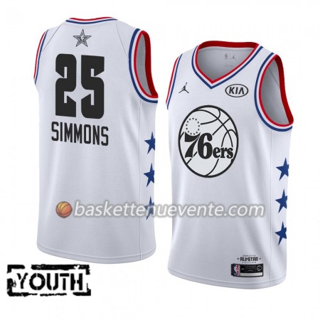 Maillot Basket Philadelphia 76ers Ben Simmons 25 2019 All-Star Jordan Brand Blanc Swingman - Enfant